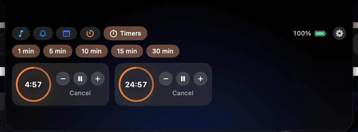 Expanded notch with two running timers